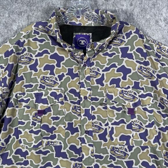 Amigo Provisions Company Other - Amigo Provisions Company Shirt Mens Size 3XL Green Camo LSU Tiger Eye Vented